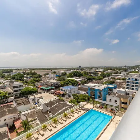 Apartamento Cb937 | Stylish Loft Piso 9 Con Balcón Y Vista Ciudad Cartagena