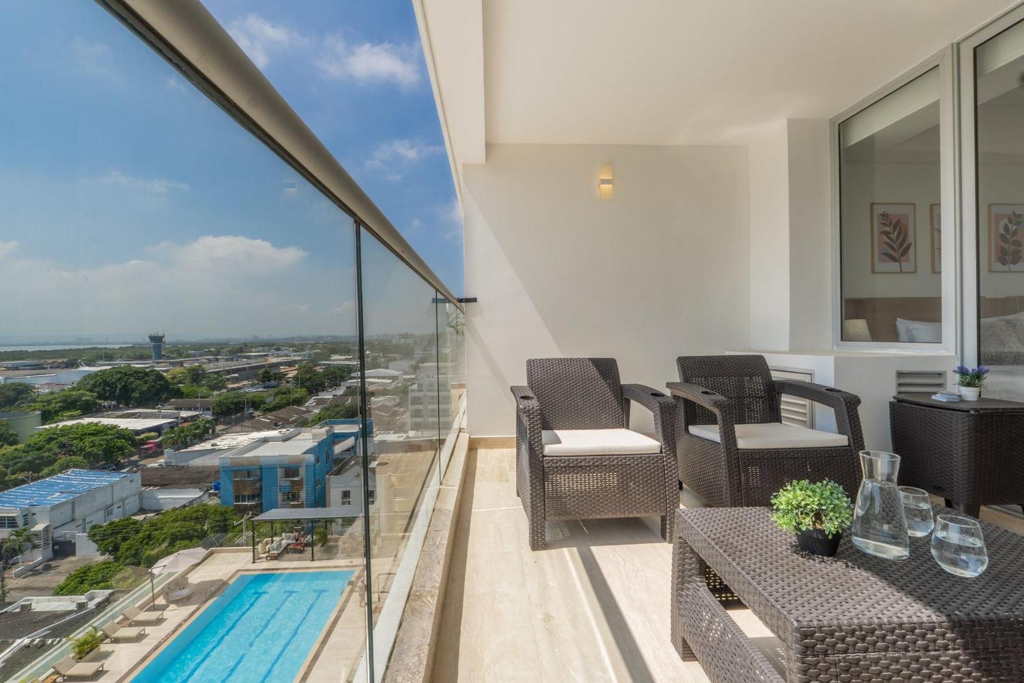 Cb937 | Stylish Loft Piso 9 Con Balcón Y Vista Ciudad Apartamento *