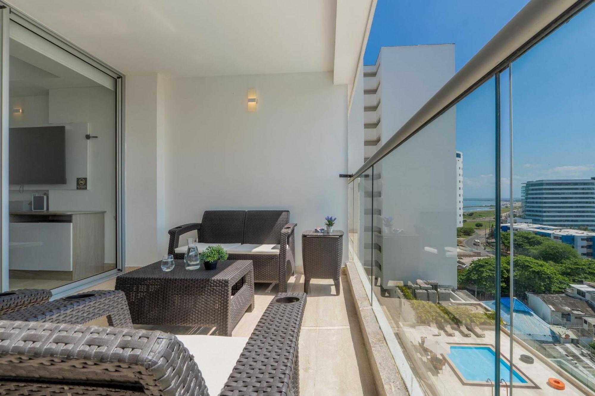 Apartamento Cb937 | Stylish Loft Piso 9 Con Balcón Y Vista Ciudad Cartagena